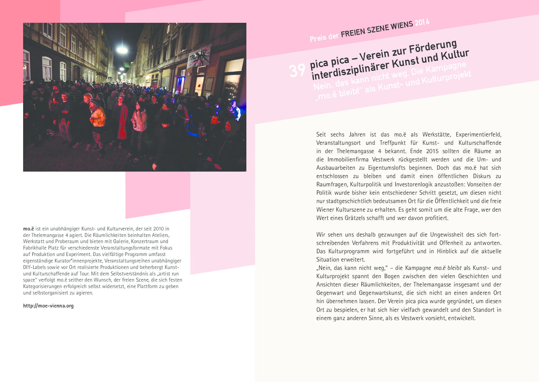 Nein, das kann nicht weg. Die Kampagne 'mo.ë bleibt' als Kunst- und Kulturprojekt