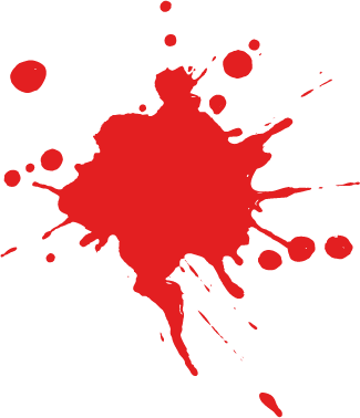 Roter Farbklecks