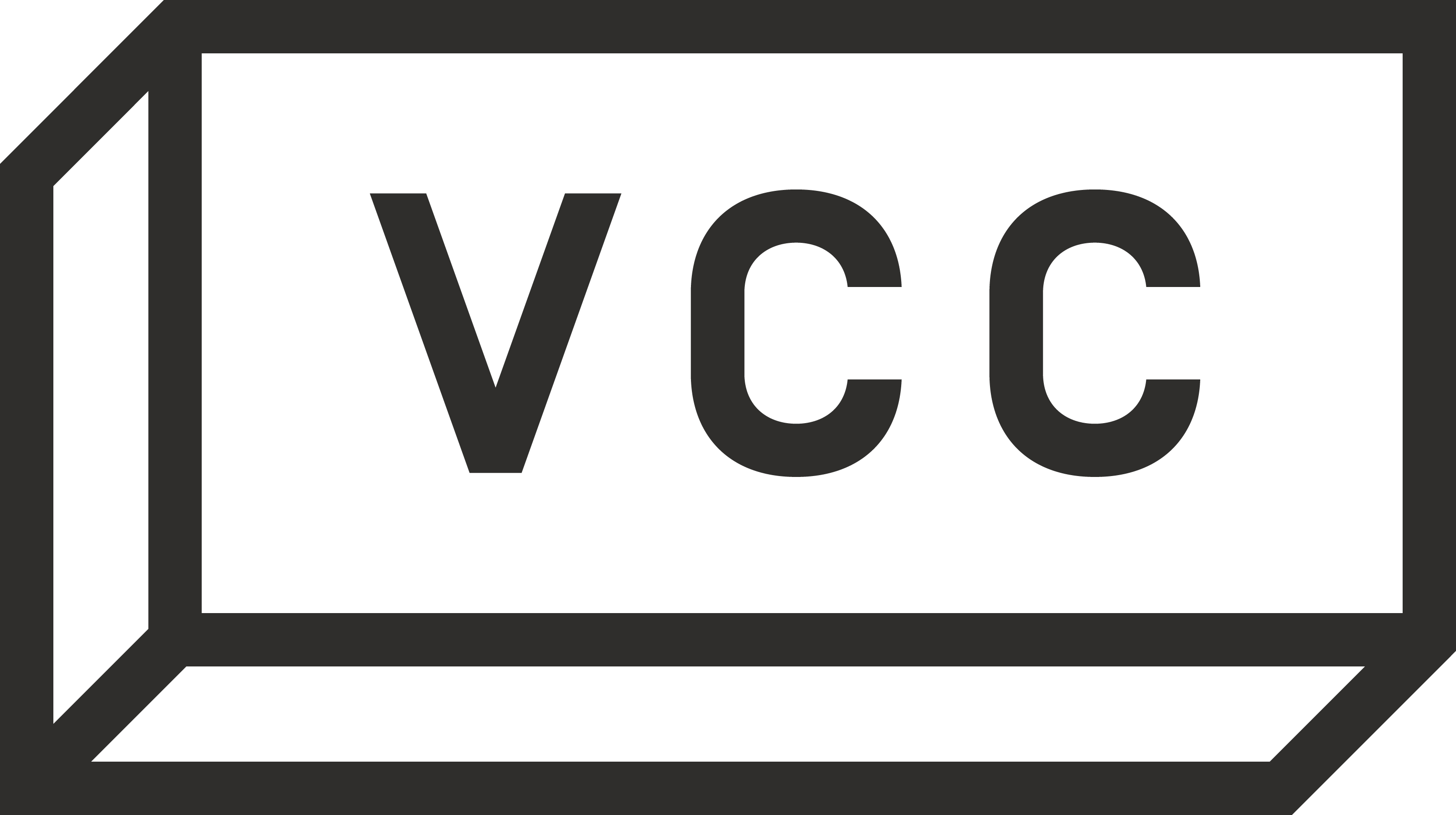 VCC-Logo mit Schriftzug VCC in einer Art Ziegel