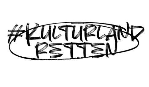 Handgekritzelter Text: #Kulturland retten